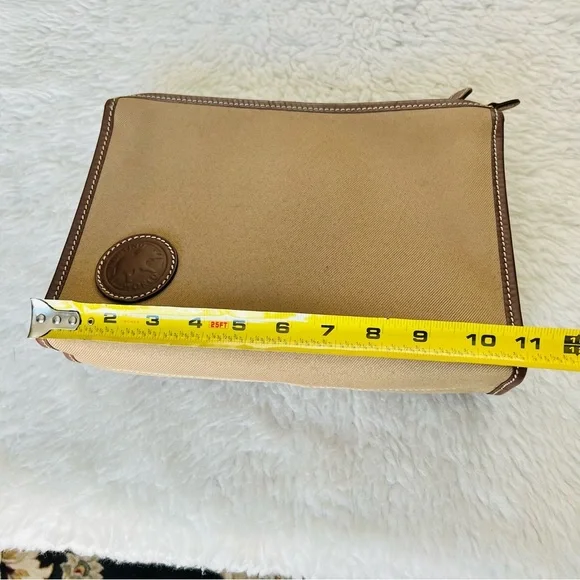 Hunting World Safari Today Khaki Canvas Brown Leather Unisex Clutch Bag